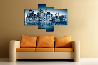 Модульная картина "Зеркальный город"