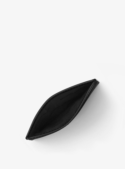 Кошелек MICHAEL KORS Harrison Crossgrain Leather Tall Card Case черный