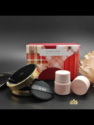 O'HUI ULTIMATE COVER Mesh кушон со стойким сатиновым покрытием тон 01 светлый беж 15гр, 1 зап. блок, в подарок бальзам липсерин