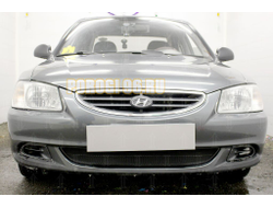 Защита радиатора Hyundai Accent (ТагАЗ) 2001-2012 black