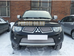 Защита радиатора Mitsubishi L200 2010-2013/Mitsubishi Pajero Sport 2008-2013 chrome низ