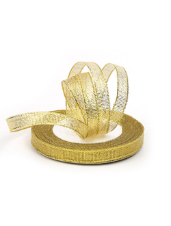 Лента метал. с люрексом/парча 12мм (золото), 22,8м