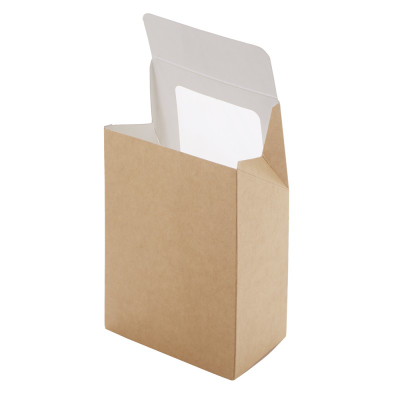 Коробка с окном для половинок роллов (крафт/бел)