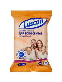 Салфетки влажные Luscan универс д/всей семьи 20шт