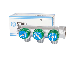 Коллектор регулирующий STOUT 1", 3 отвода 1/2" (Арт. SMB-6850-011203)