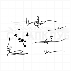 Штамп для скрапбукинга брызги и штриховка ручек, почеркушки