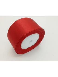 Лента атласная 50 мм, цвет красный арт. 26