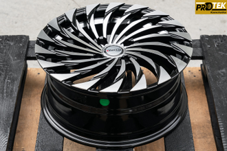 Комплект дисков R15 6,5J ET+35 4*100 RGW 2658 Черный с полированными лучами (T402)