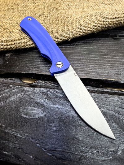 Фрикционный складной нож Микрос+ сталь VG-10, рукоять G10, цвет синий