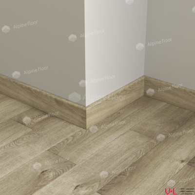 Плинтус Alpine Floor Parquet Light Дуб Натуральный Отбеленный SK 13-5 в интерьере