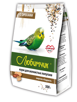 Любимчик для волнистых попугаев с орехами 0,5 кг