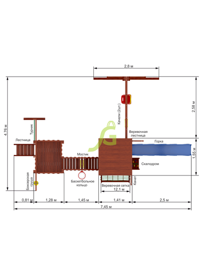 Детская площадка IgraGrad Панда Фани Мостик