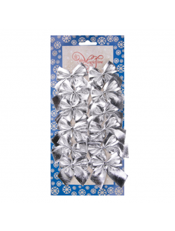 БАНТ Мерцание серебра из полиэстера, набор из 12 шт, 5х5x0,1см, 82324