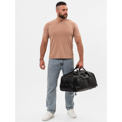 Кожаная дорожная сумка / рюкзак Napoli black 
(арт. 4034-01)