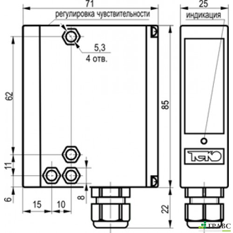 Оптический датчик OX I61P5-31P-R4000-LZ