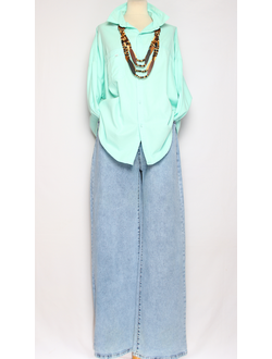 Джинсы "ТРУБЫ РЕЗИНКА" 21047  голубые р.32, 36