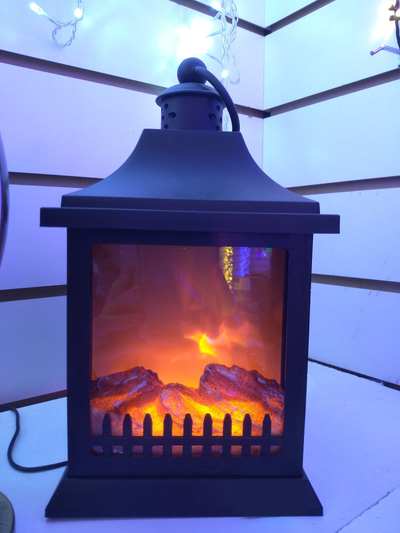 Фонарь со светодиодной подсветкой Камин 30*15*15см