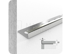 Профиль окантовочный для плитки Лука К 12НСБ(304).2700.001 Брашинг серебро