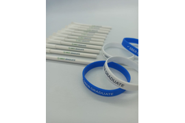 Браслет силиконовый, трафаретная печать. Крафтовая ручка, печать у/ф-отверждаемыми чернилами