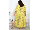 Женская длинная ночная сорочка большого размера из хлопка арт. 17859-6890 (цвет желтый) Размеры 68-78