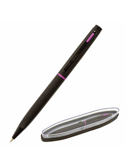 Ручка бизнес-класса шариковая BRAUBERG Tono, СИНЯЯ, корпус черный, синие детали, линия письма 0,5 мм, 143489