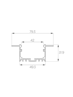 Алюминиевый профиль 4L-8032-SH ANOD Шпаклёвка