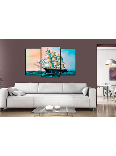 Модульная картина "Корабль в море"