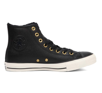 Кеды кожаные Converse Chuck Taylor All Star черные высокие