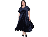 Нарядное платье из бархата БОЛЬШОГО размера Арт. 8061 (Цвет синий) Размеры 60-90