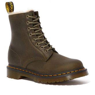 Зимние ботинки Dr. Martens 1460 Serena с мехом зеленые в Новосибирске