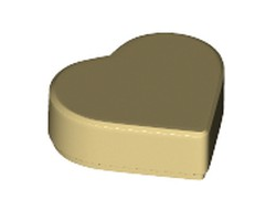 Tile, Round 1 x 1 Heart, Tan (39739 / 6300100)