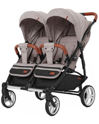 Коляска прогулочная для двойни Carrello Connect Cotton Beige