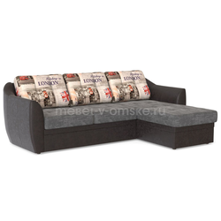 ВК202 Диван угловой Лондон (дельфин). Размер: 2530х950х1710. Спальная зона: 1460х2140.