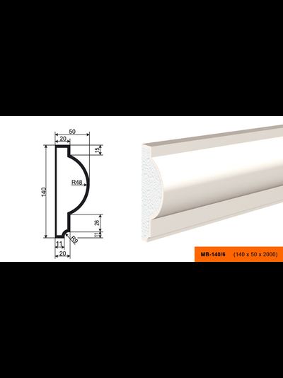 Фасадный молдинг из пенополистирола с покрытием LEPNINAPLAST (Лепнинапласт)  МВ-140/6