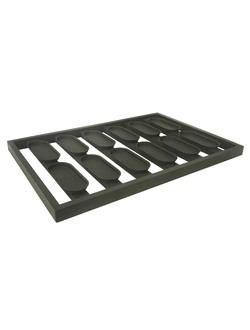 ПРОТИВЕНЬ ДЛЯ ХОТ-ДОГОВ на каркасе 500X750X30, 16 ЯЧЕЕК 145х58, АЛЮМИНИЙ с антипригарным покрытием