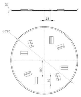 Затирочный диск 770-3 мм 8 кр, для ZMD750, ZMU