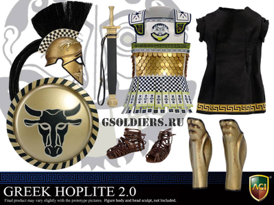 Купить коллекционную фигурку греческого воина - гоплита (Greek Hoplite) от ACI Toys в масштабе 1/6