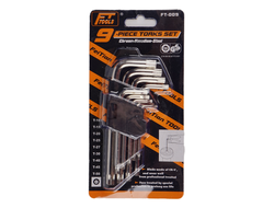Набор Коротких Г-Образных Ключей TORX С Отверстием T10-T50 9 Шт FT-009