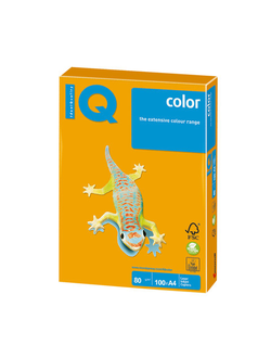 Бумага цветная IQ color, А4, 80 г/м2, 100 л., тренд, старое золото, AG10