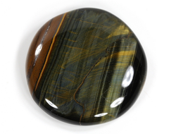 Тигрово-соколиный глаз, полировка плоская, ЮАР (44*43*9 мм, 35 г) №35732