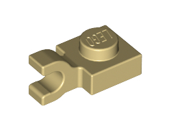 Plate, Modified 1 x 1 with U Clip Horizontal Grip, Tan (6019 / 4222034 / 601905)