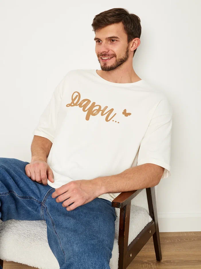 МУЖСКАЯ ФУТБОЛКА МОЛОЧНАЯ "ДАРИ"