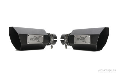 Комплект фирменных насадок BMS на глушитель (63 мм короткие, 2 шт.)