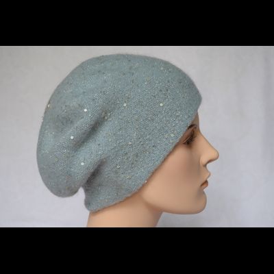 Вязаный берет голубого цвета Vizio Италия 6943