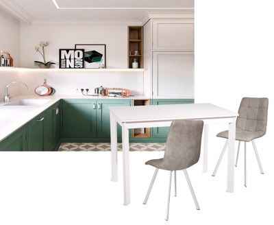 NELSON белый/ стекло экстрабелое 110(+45)x70