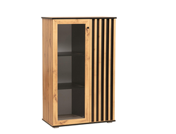 Гостиная ЛИБЕРТИ - Шкаф комбинированный 51.03 (опора 20мм) Дуб Вотан/Черный