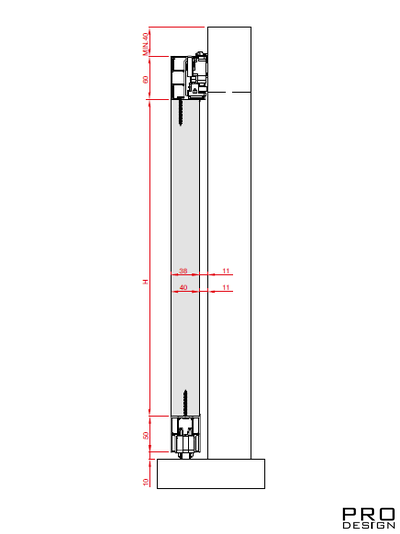 Раздвижная система Magic EQUAL для двери 68-110см до 40кг (черный анод.) (38-40 мм)