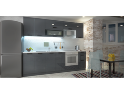 Композиция модульной Кухни Аляска(Серый лёд)