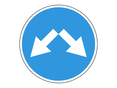 Знак дорожный 4.2.3 Объезд препятствия справа или слева