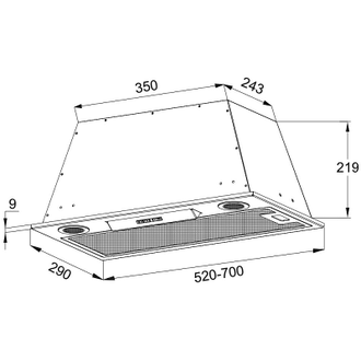 Полновстраиваемая вытяжка Korting KHI 9777 GW